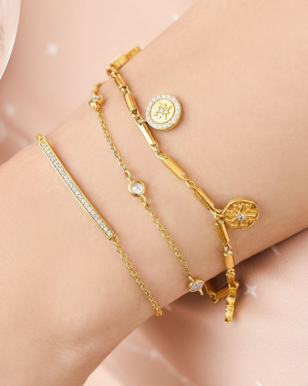 Himmelsgalaxie Kristall Goldkette Armband | Shop Nory