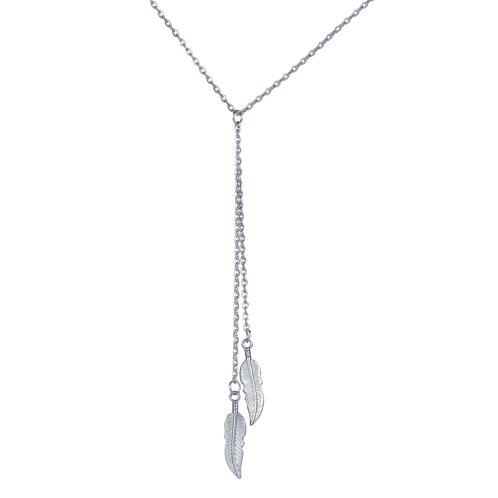 Damen Halskette mit elegantem Federdesign Shop Nory