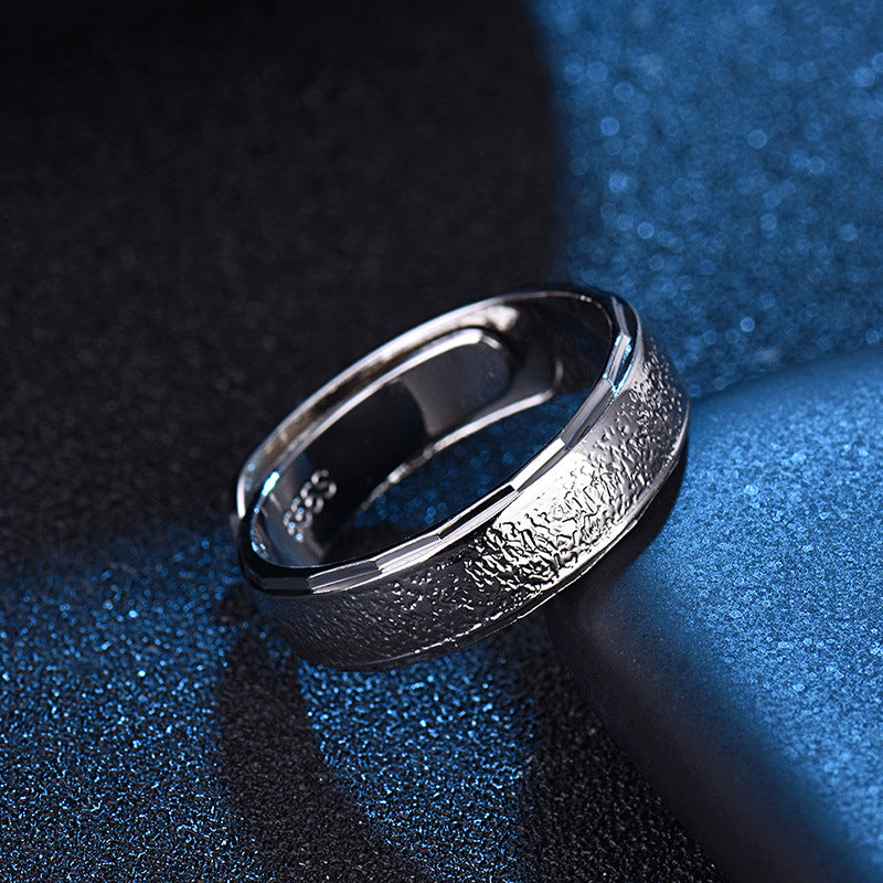 Damen Breiter Ring aus hochwertigem 999er Silber mit strukturiertem Design Shop Nory