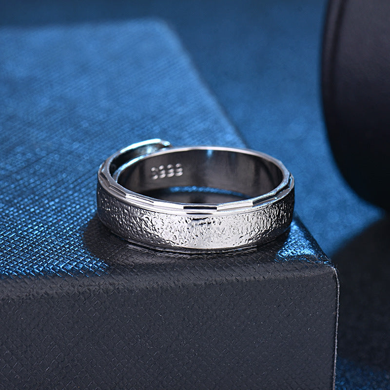Damen Breiter Ring aus hochwertigem 999er Silber mit strukturiertem Design Shop Nory