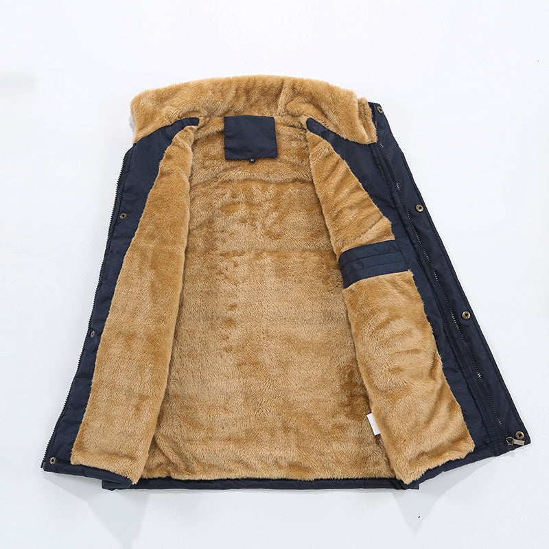 Herren Gefütterte Steppweste mit Teddyfutter, hohem Stehkragen und Multifachtaschen Shop Nory