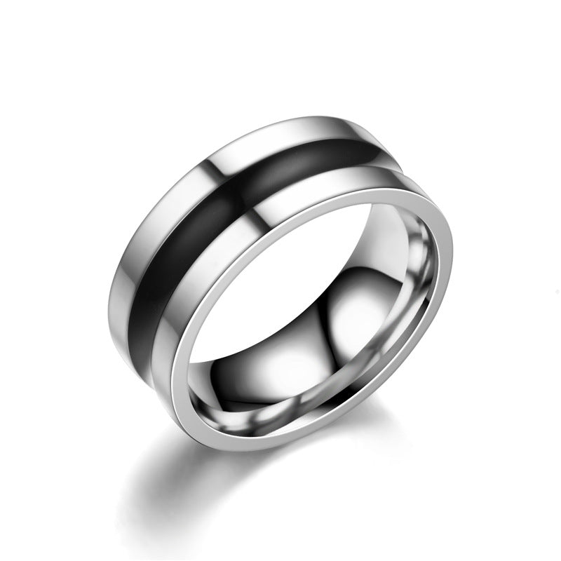 Herren Ring mit modernem Streifenmuster aus hochwertigem Edelstahl Shop Nory