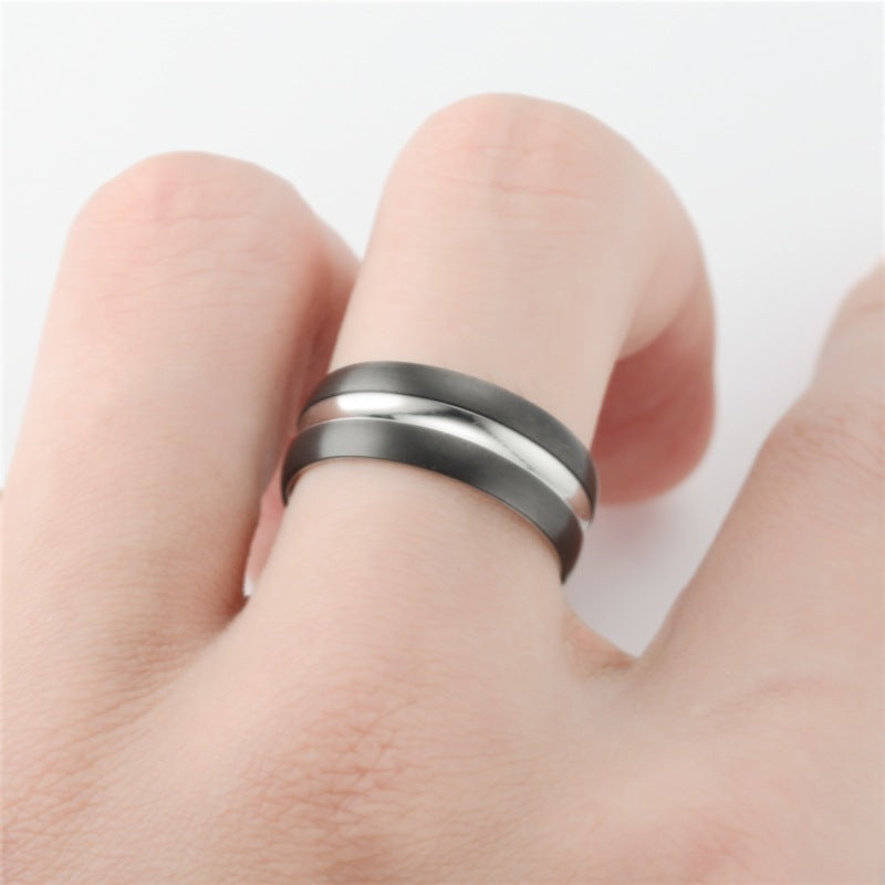 Herren Ring mit glänzenden und matten Oberflächenstrukturen Shop Nory