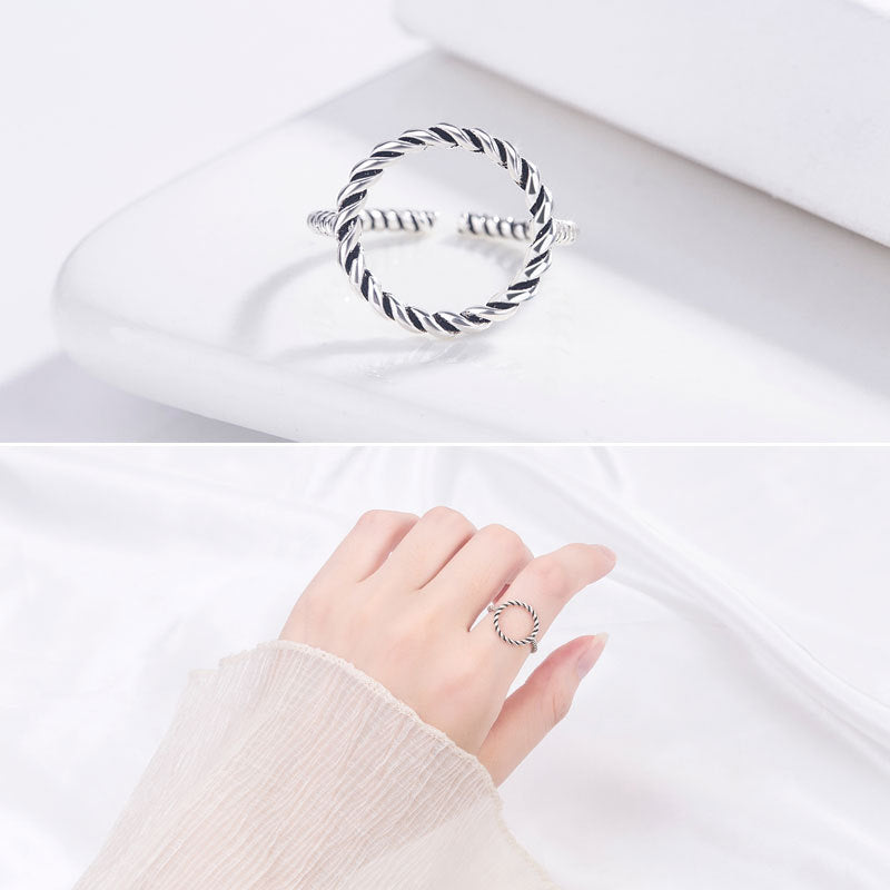 Damen Offener Ring mit kunstvollem Kettenmuster Shop Nory