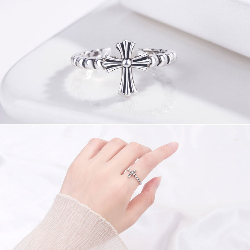Damen Offener Ring mit kunstvollem Kettenmuster Shop Nory