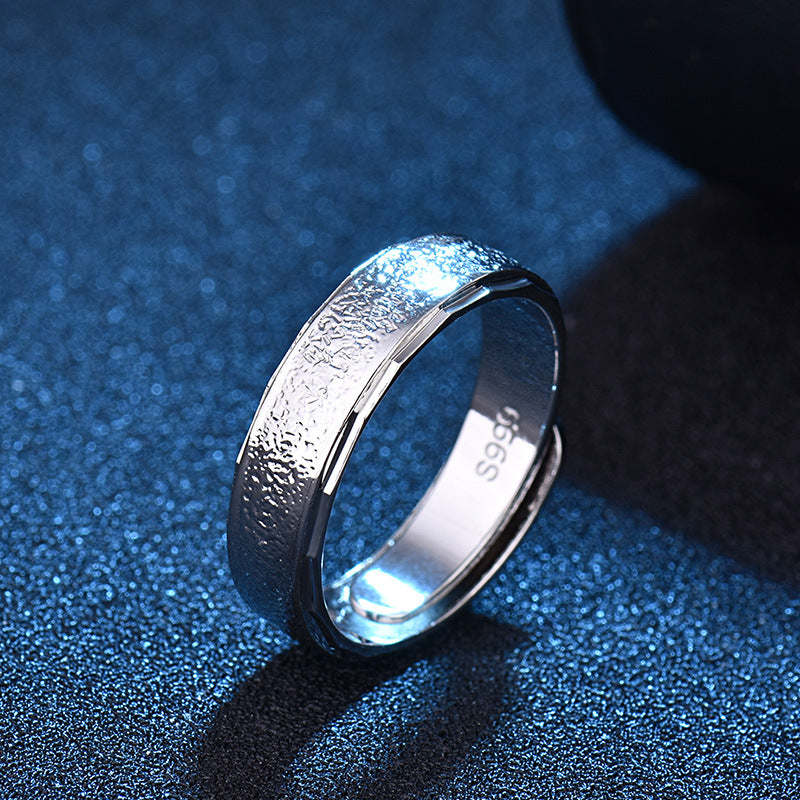 Damen Breiter Ring aus hochwertigem 999er Silber mit strukturiertem Design Shop Nory