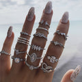 Damen elegantes und glitzerndes Ring-Set mit funkelnden Zirkonia Steinen Shop Nory