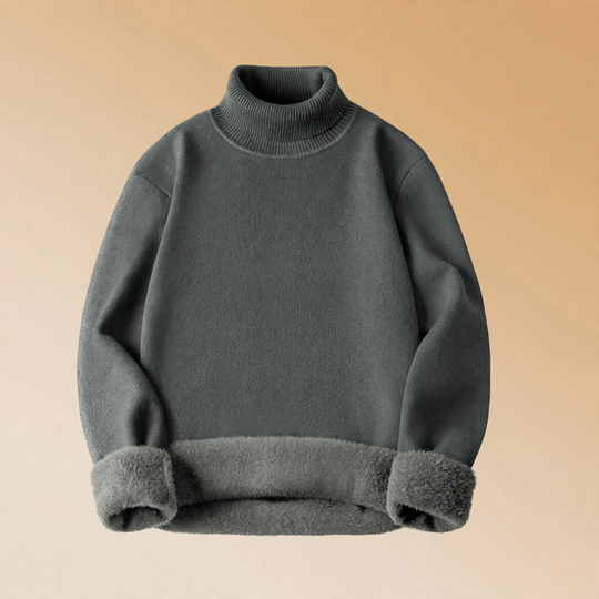Herren-Rollkragenpullover, gefüttert, Modal-Mix, 350g