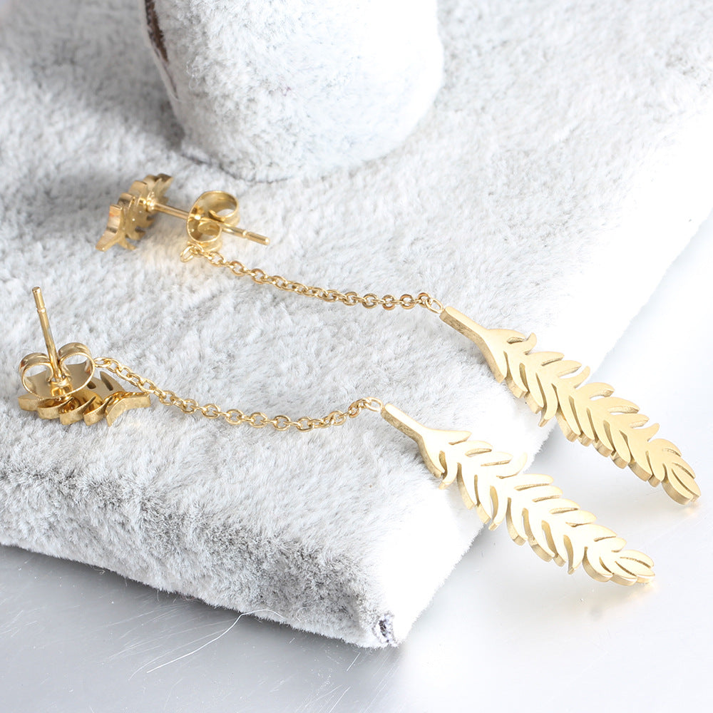 Damen Anhängerohrringe in Blattdesign Shop Nory
