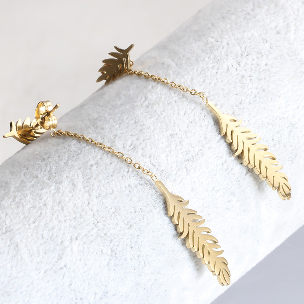 Damen Anhängerohrringe in Blattdesign Shop Nory