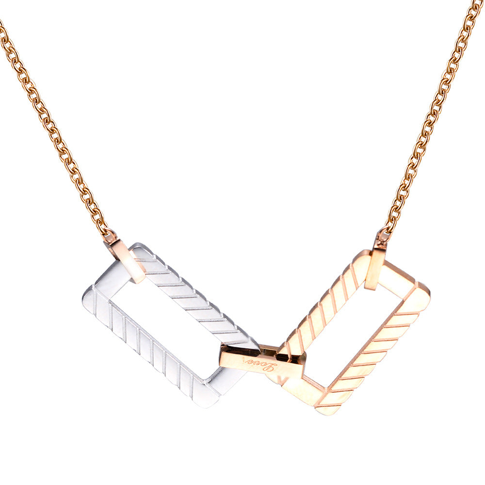 Damen Halskette mit geometrischem Anhänger und feiner Gliederkette Shop Nory