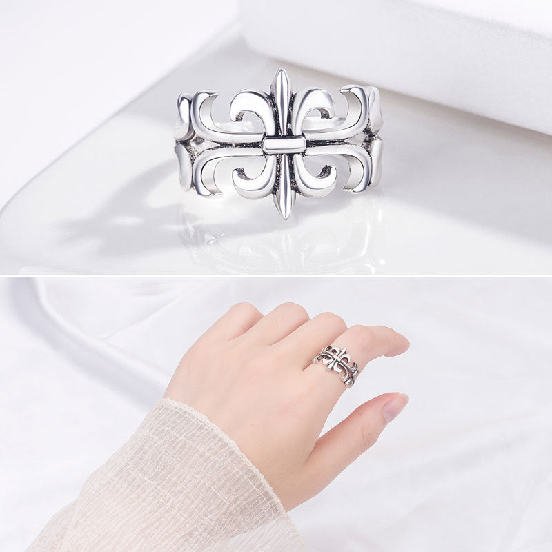 Damen Offener Ring mit kunstvollem Kettenmuster Shop Nory