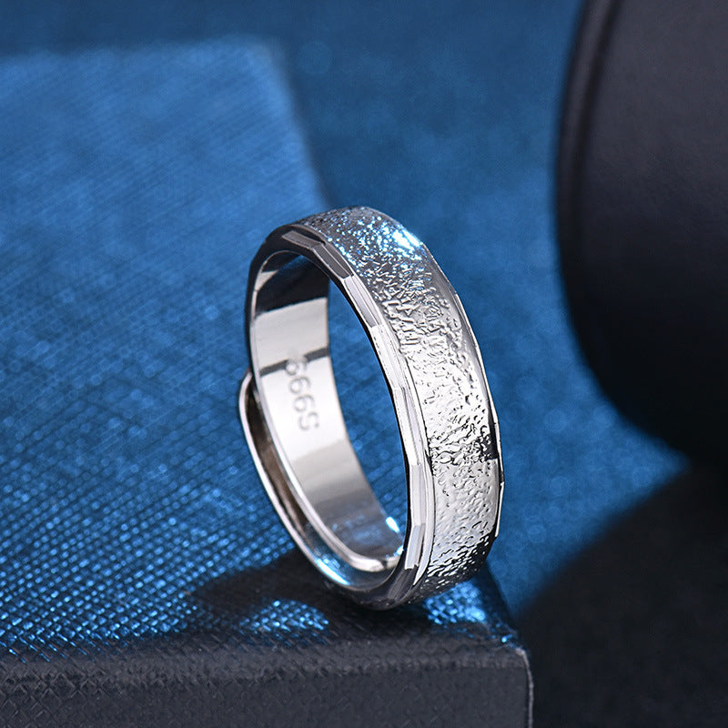 Damen Breiter Ring aus hochwertigem 999er Silber mit strukturiertem Design Shop Nory