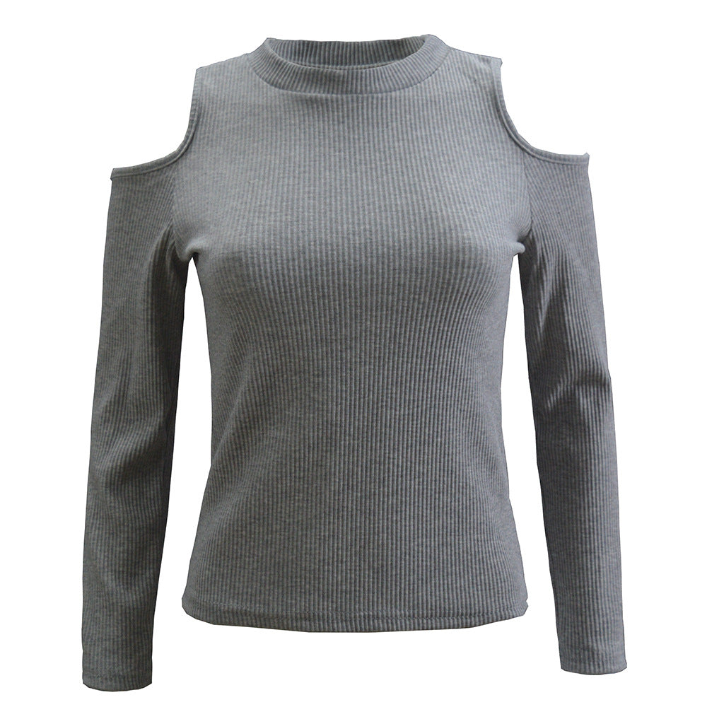 Damen Rippstrick-Top mit Stehkragen, Cut-Out-Schultern & taillierter Passform Shop Nory
