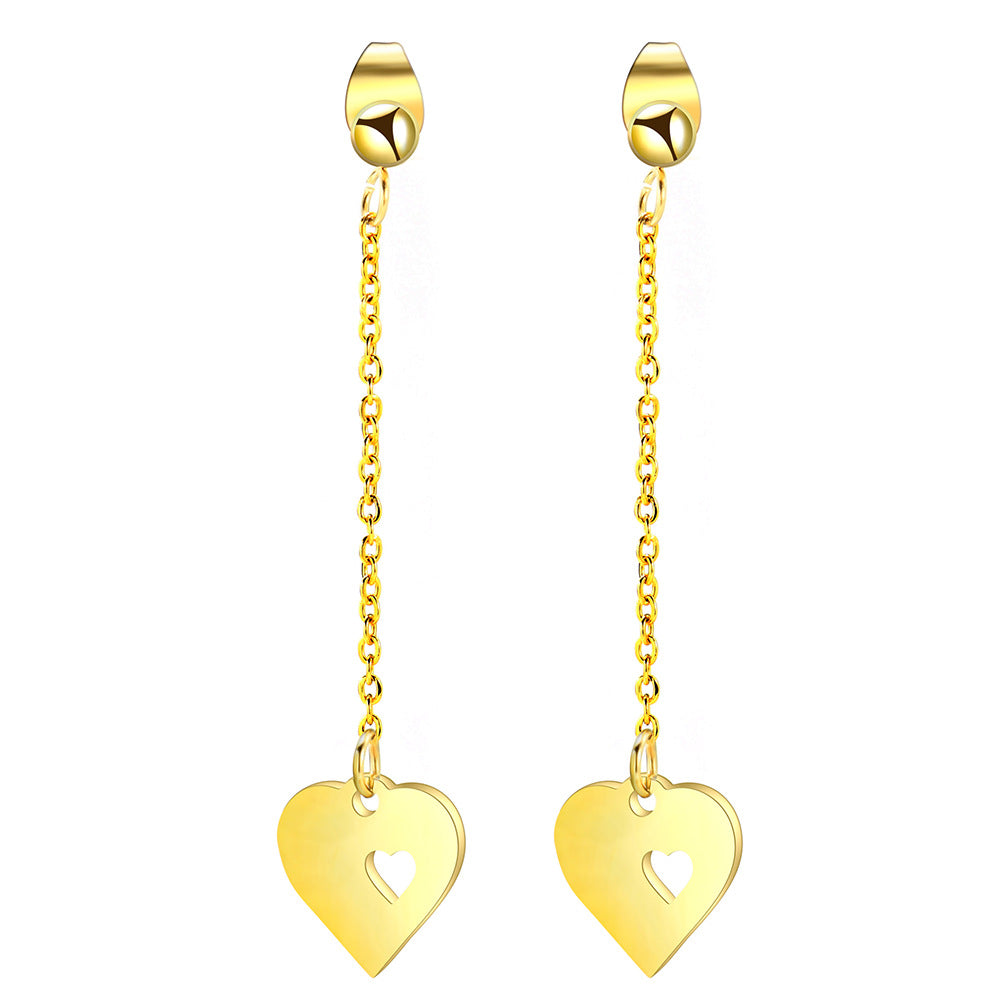 Damen Ohrhänger mit herzförmigem Design und eleganter Kette Shop Nory