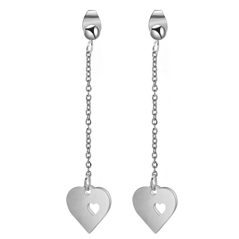 Damen Ohrhänger mit herzförmigem Design und eleganter Kette Shop Nory