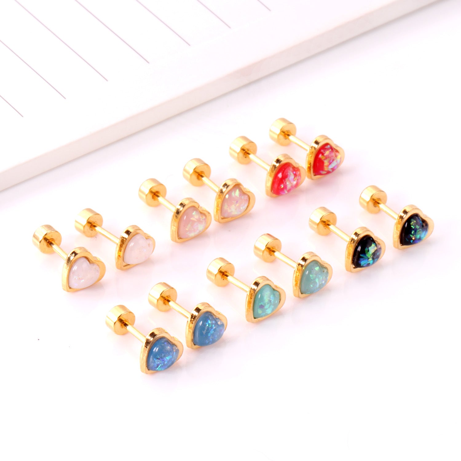 Damen Ohrstecker aus hochwertigem Edelstahl mit buntem Kristall-Design Shop Nory