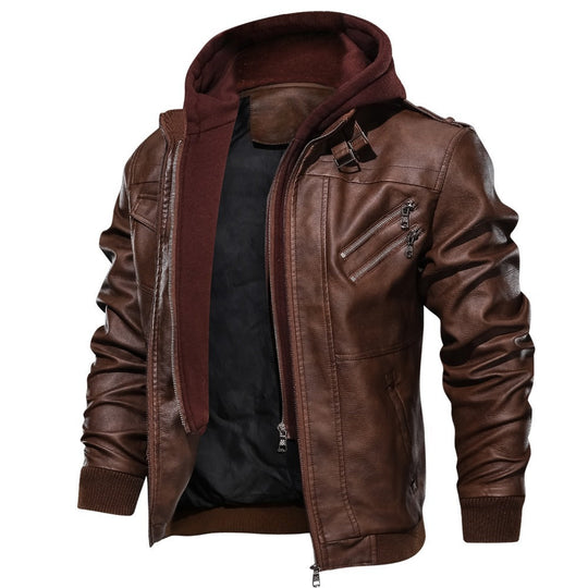 Herren lässige jacke mit abnehmbarer Kapuze und funktionalen Taschen