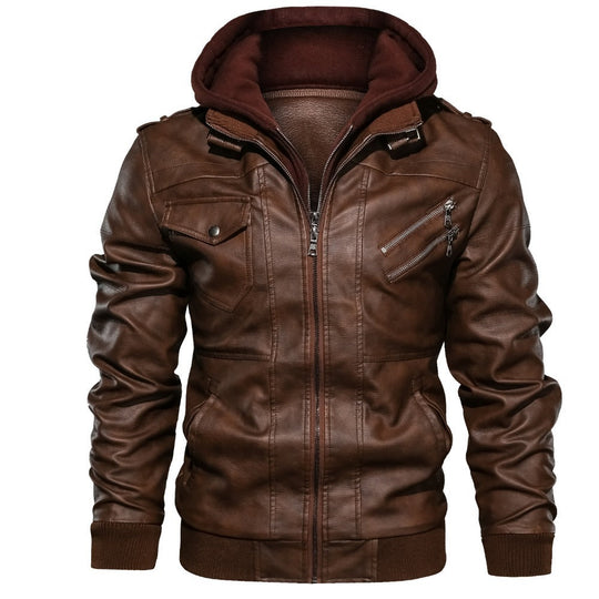 Herren lässige jacke mit abnehmbarer Kapuze und funktionalen Taschen