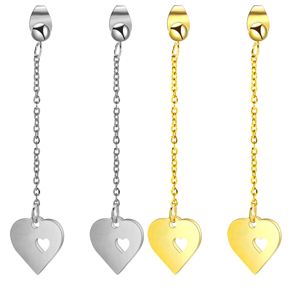 Damen Ohrhänger mit herzförmigem Design und eleganter Kette Shop Nory