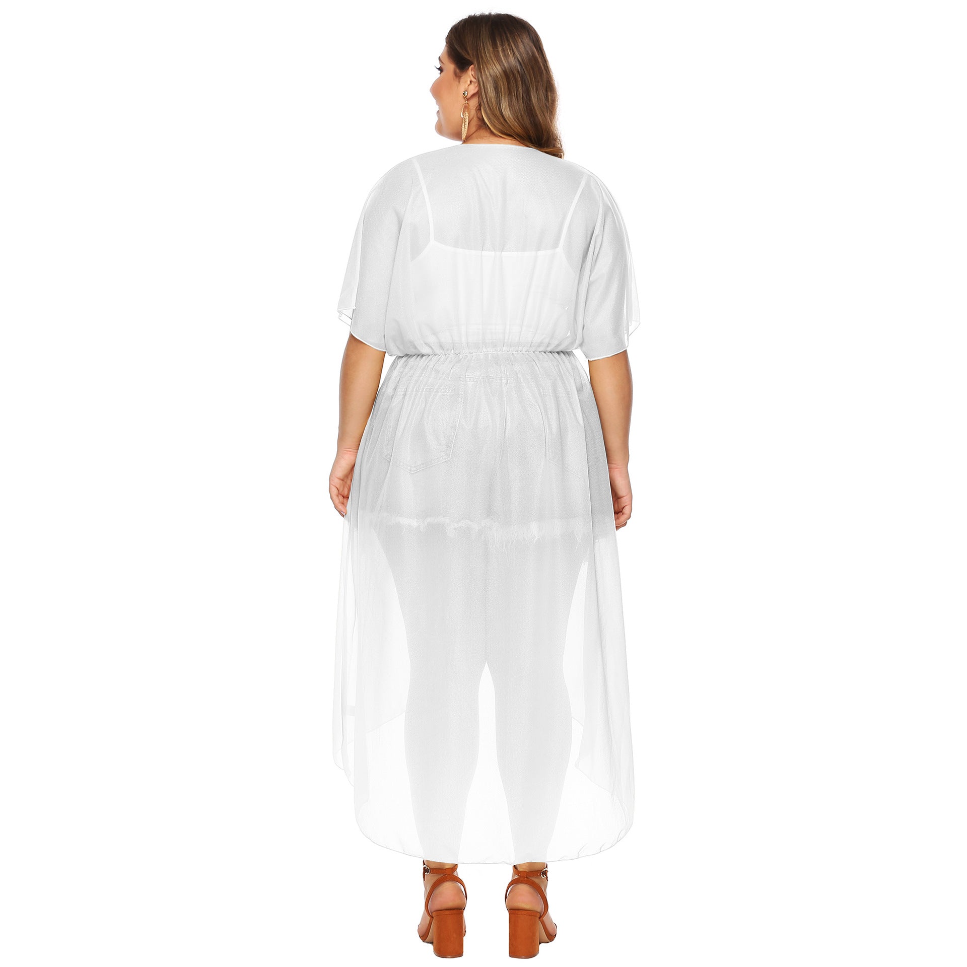 Damen eleganter transparenter Strandkimono