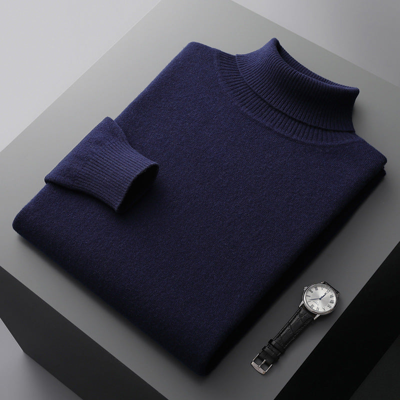 Herren-Rollkragenpullover aus 100% Wolle, große Größen