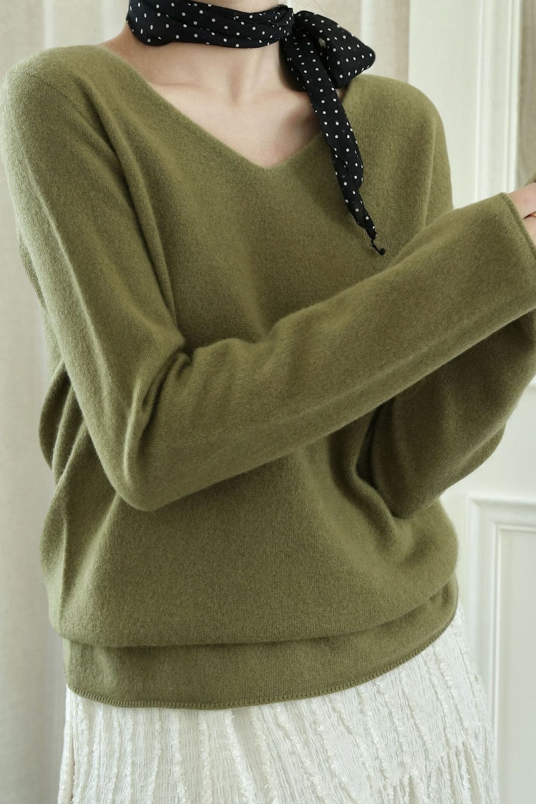 Damen-Wollpullover, Rundhalsausschnitt, lockere Passform