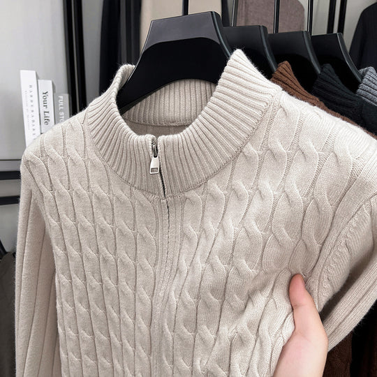 Schwerer Strick-Cardigan mit Strukturmuster