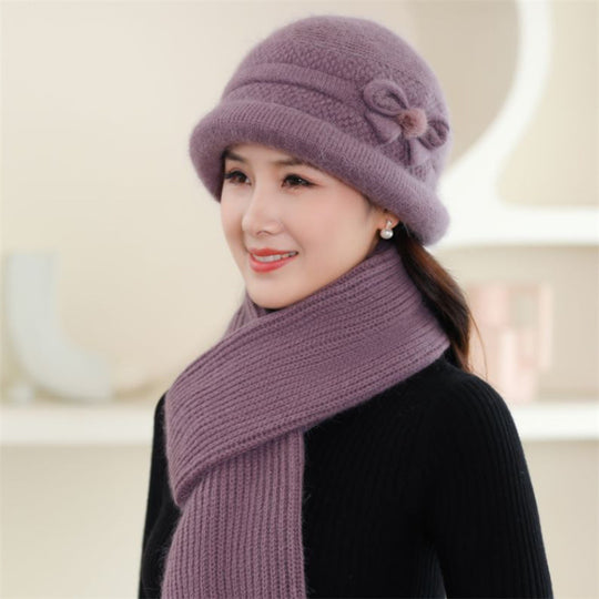 Strickmütze mit Schal und Handschuhen, Damen, Winter