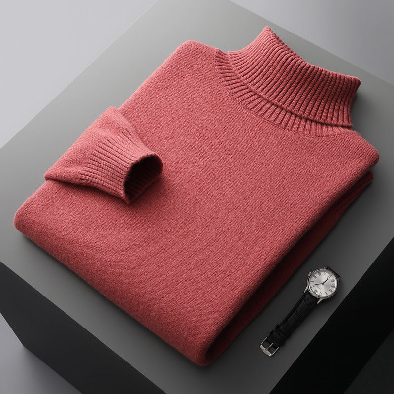 Herren-Wollpullover mit Rollkragen, 100% Wolle