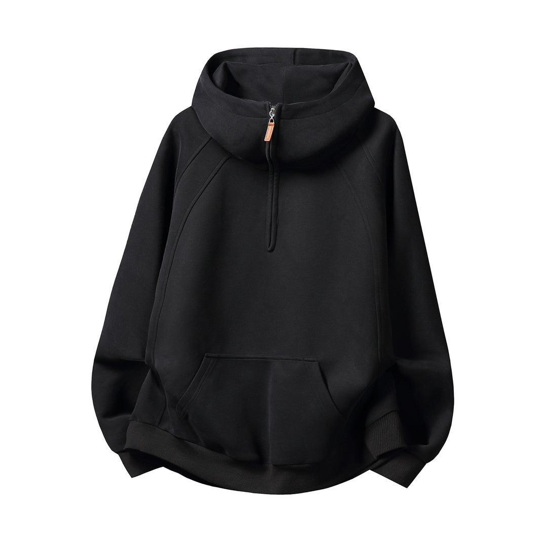 Unisex-Kapuzenpullover mit Reißverschluss und Stehkragen