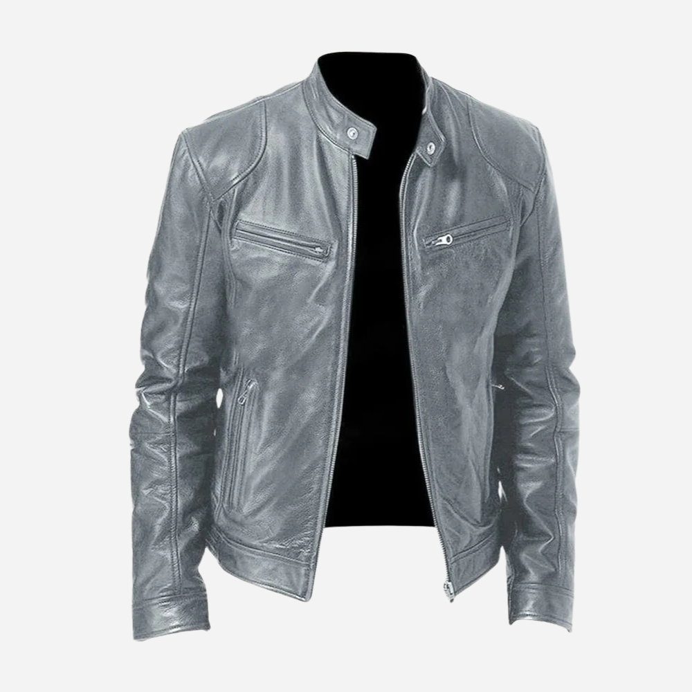 Stylische Moto-Lederjacke
