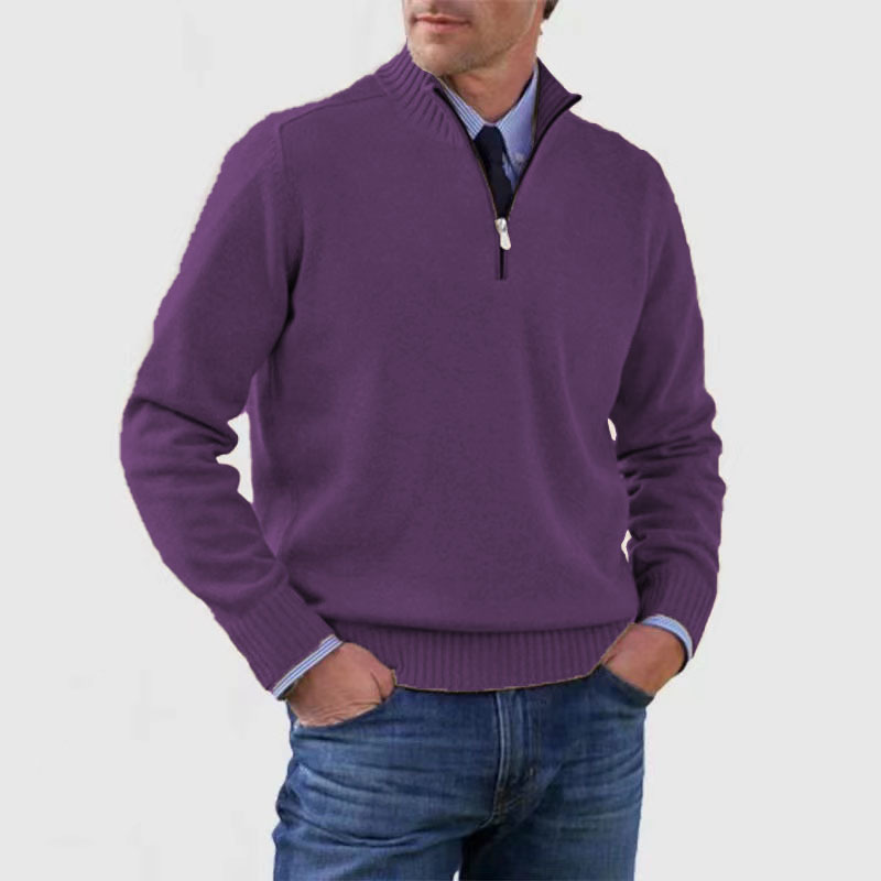 Herrenpullover Mit Halbem Reißverschluss