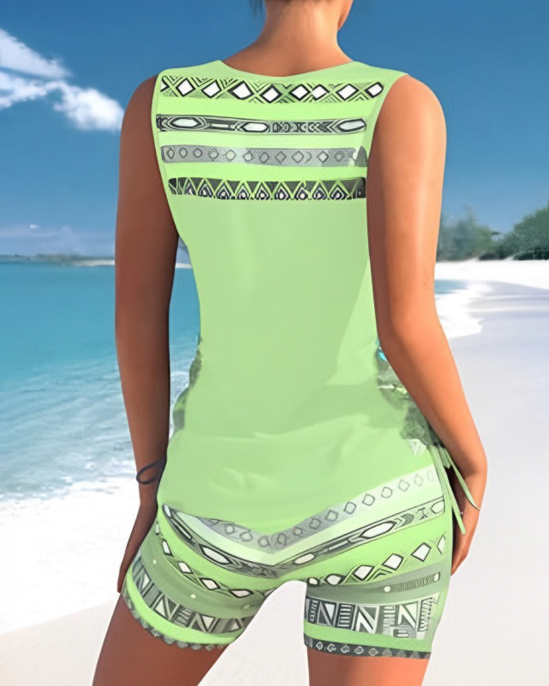 Druck Tankini Set