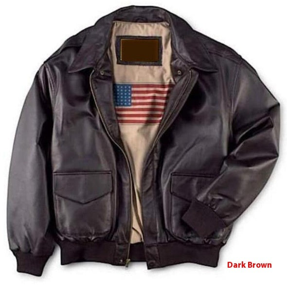 Retro Übergroßer Us Air Force Fellimitationsledermantel