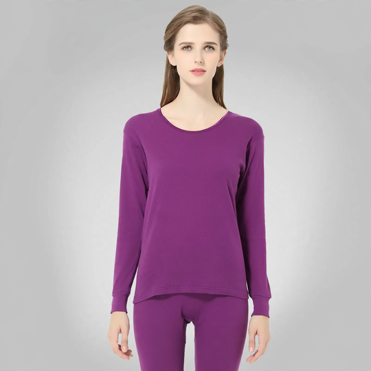 Baumwoll-Thermounterwäsche-Set, Rundhals, Unisex