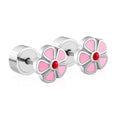 Damen Edelstahl Ohrstecker mit floralen Blumenmotiven und bunten Akzenten Shop Nory