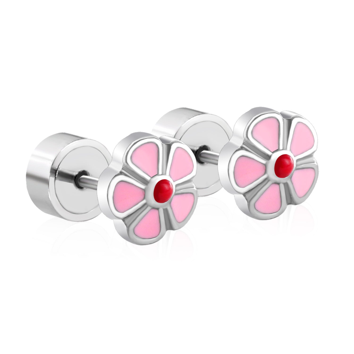 Damen Edelstahl Ohrstecker mit floralen Blumenmotiven und bunten Akzenten Shop Nory