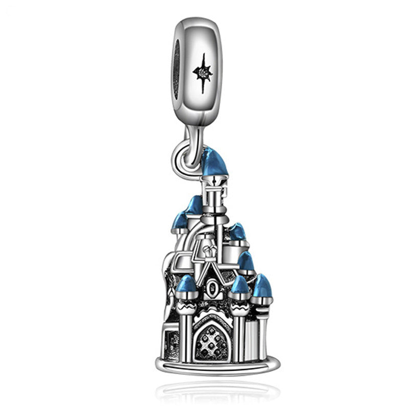 Herz-Charms mit Vogel-Motiv und Emaillierten Blättern