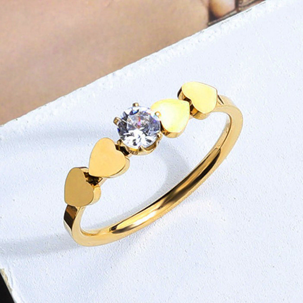 Damen Ring mit Herzmotiven und funkelndem Zirkonia Shop Nory
