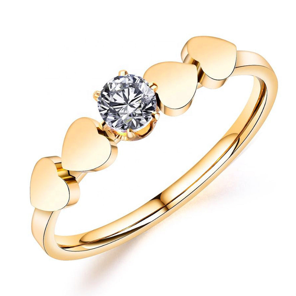 Damen Ring mit Herzmotiven und funkelndem Zirkonia Shop Nory