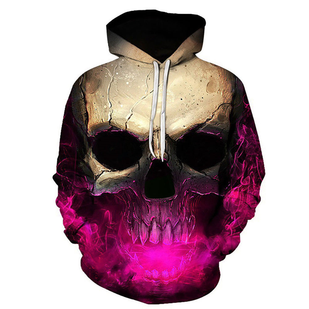 Unisex Kapuzenpullover mit 3D-Schädelprint und Rauch-Effekt Shop Nory