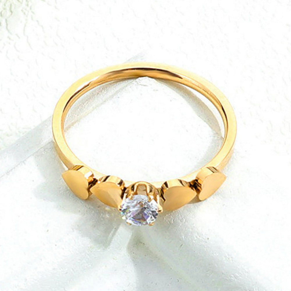 Damen Ring mit Herzmotiven und funkelndem Zirkonia Shop Nory