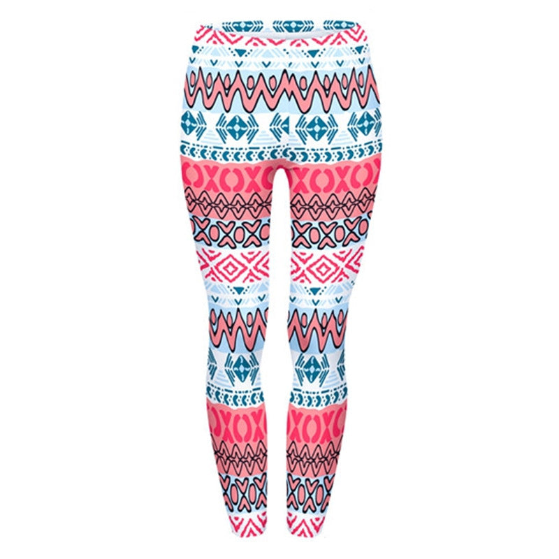 Damen Ethno-Print Leggings mit hohem Bund und elastischem Stretchstoff Shopy Nory