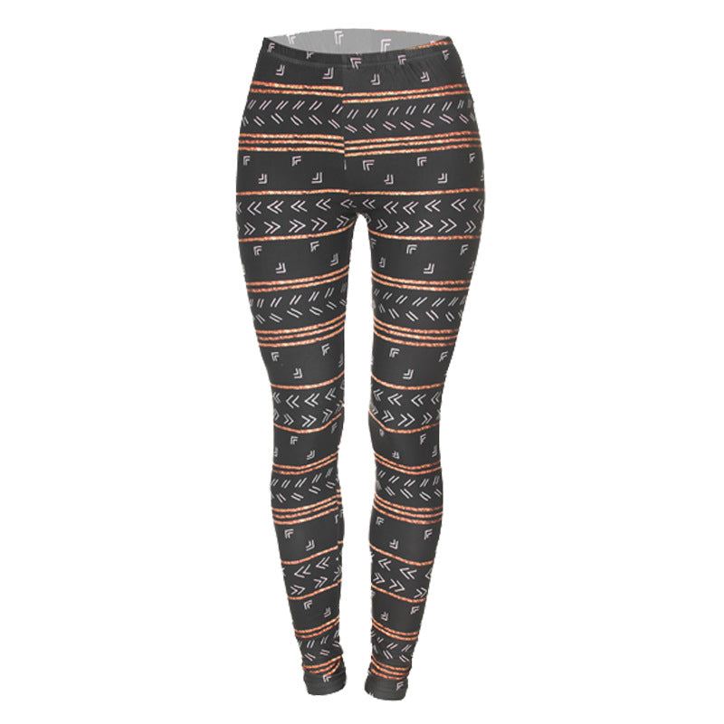 Damen Ethno-Print Leggings mit hohem Bund und elastischem Stretchstoff Shopy Nory