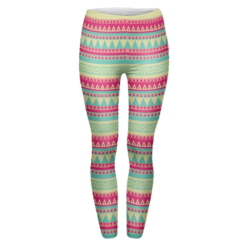 Damen Ethno-Print Leggings mit hohem Bund und elastischem Stretchstoff Shopy Nory