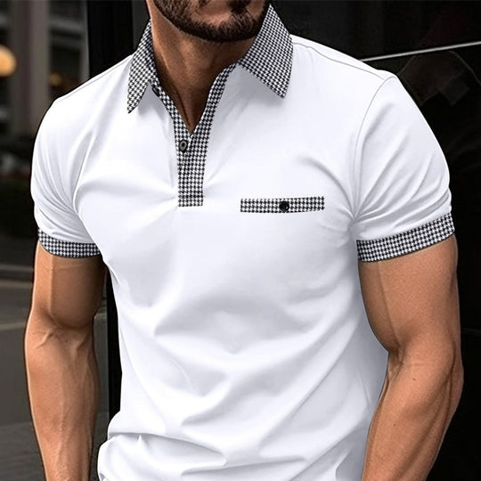Farblich passendes POLO-Shirt mit Knöpfen