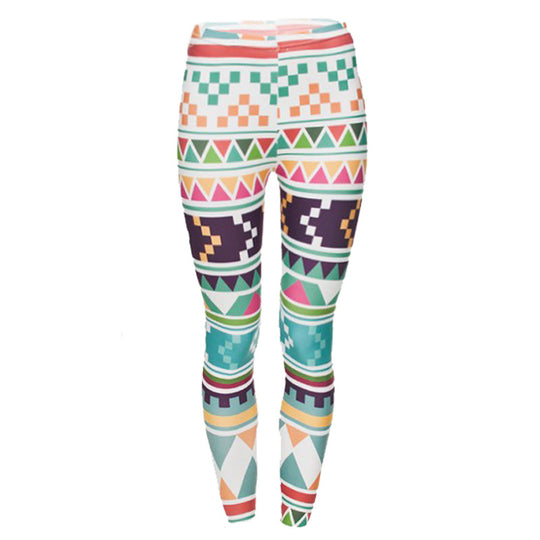 Damen Ethno-Print Leggings mit hohem Bund und elastischem Stretchstoff Shopy Nory