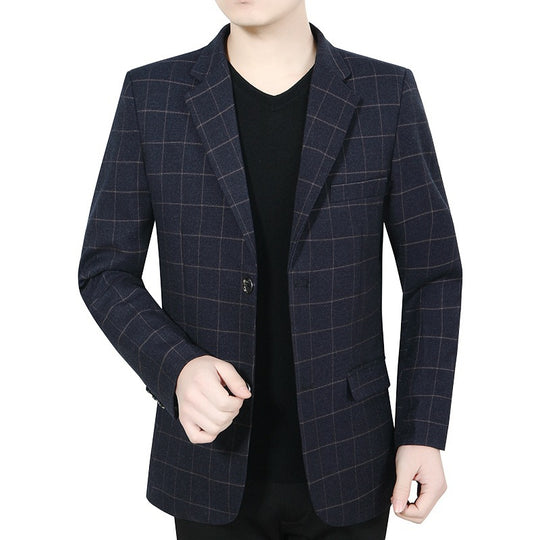 Herren Sakko kariert aus WollmischgewShop Norye mit schmaler Silhouette Shop Nory