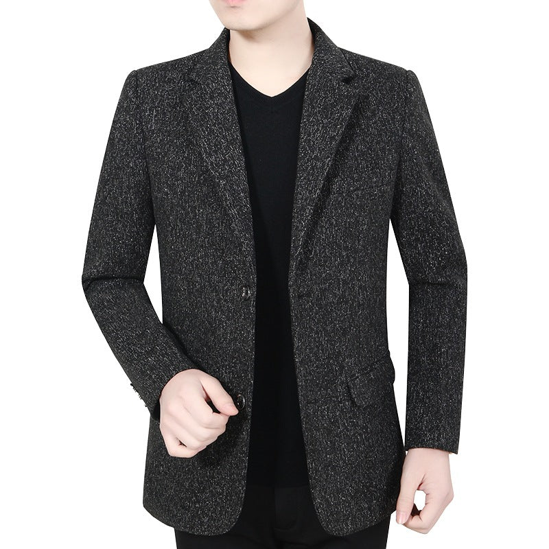 Herren Bouclé-Sakko aus Wollmix mit feiner Struktur, Zweiknopf und Pattentaschen Shop Nory